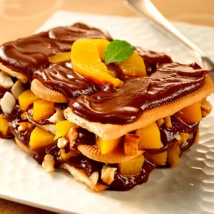 Crocante de Pêssego com Chocolate