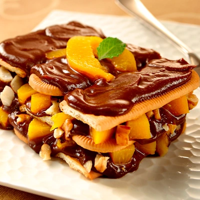 Crocante de Pêssego com Chocolate