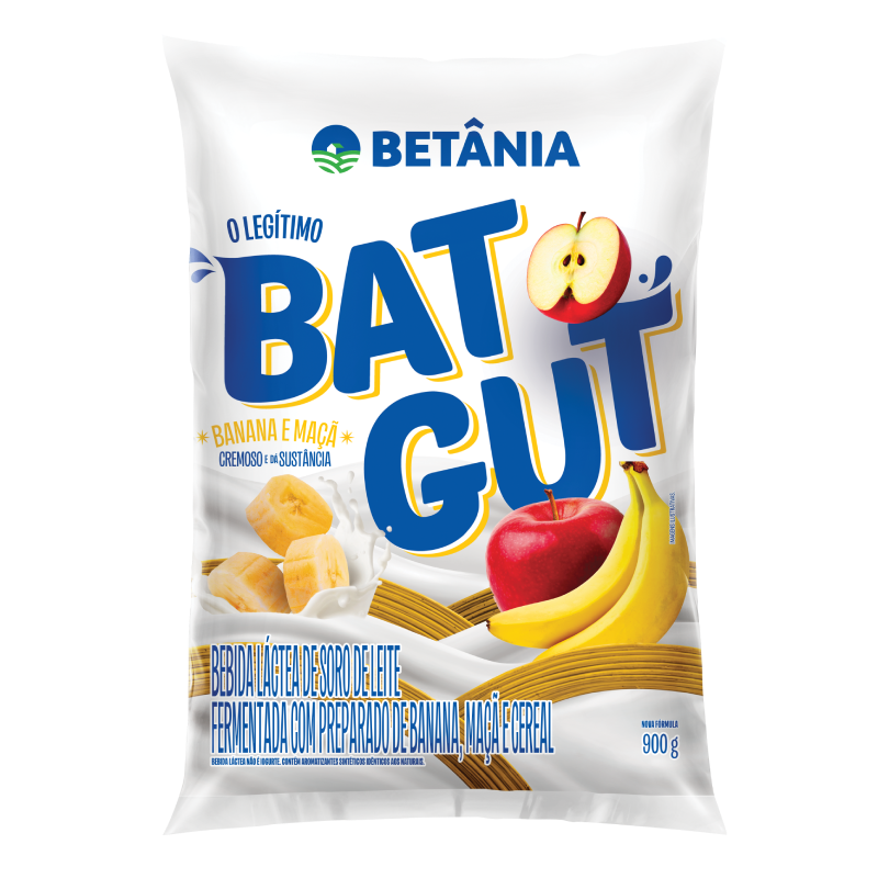 Bebida láctea de banana, maçã e cereal